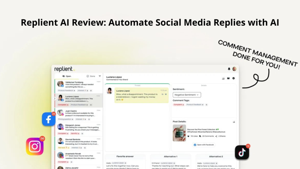 Replient AI Review Automate Social Media Replies with AI